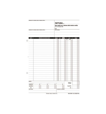 FATTURA A5 TENTATA VENDITA RIC.