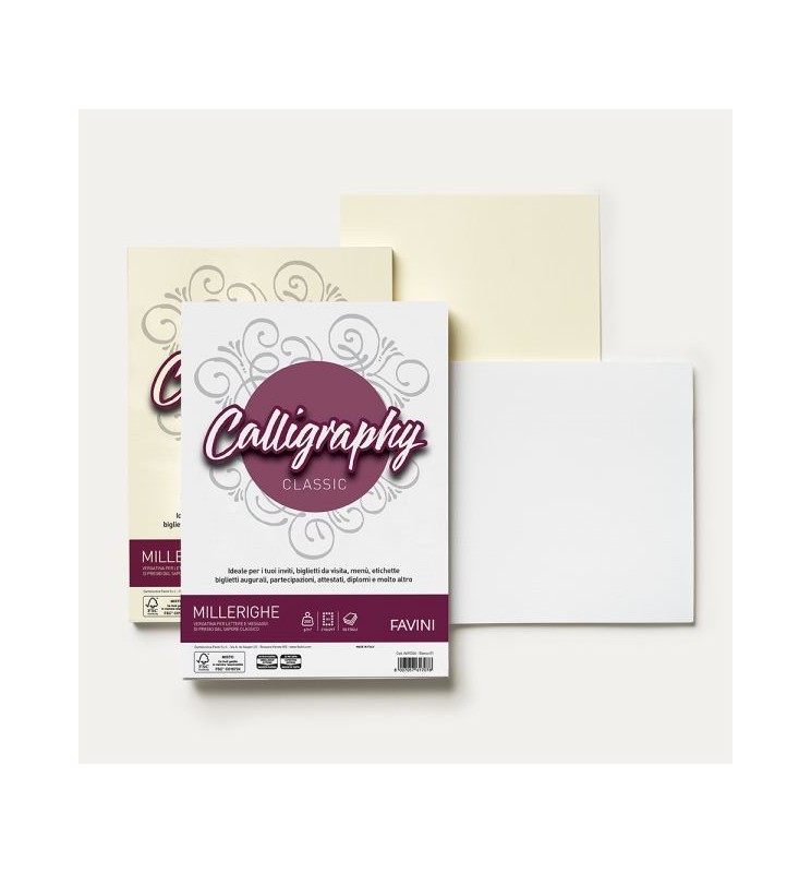 CARTA MILLERIGHE A4 100G 50F        MONOCOLORE CALLIGRAPHY FAVINI