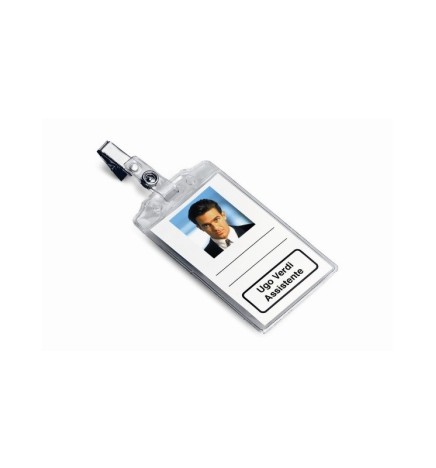 PORTABADGE VERTICALE 60X93 50pz CON CLIP 31-150 LEBEZ