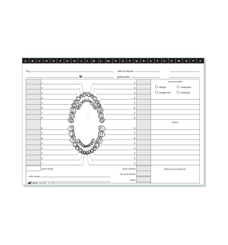 SCHEDA 24X17 DENTISTI ORIZZ P.100