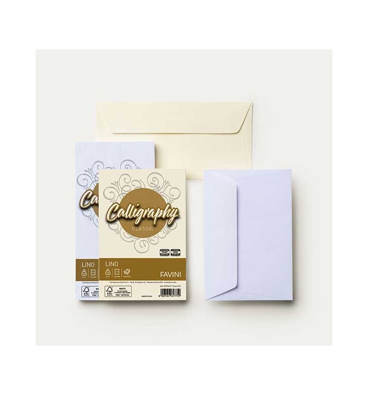 BUSTE LINO 11X22 25PZ MONOCOLORE   CALLIGRAPHY FAVINI