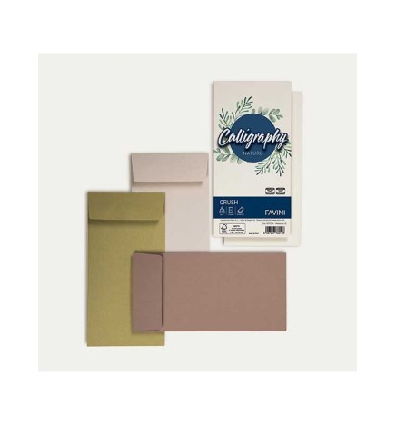 BUSTE NATURE CRUSH 11X22 25PZ       MONOCOLORE CALLIGRAPHY FAVINI