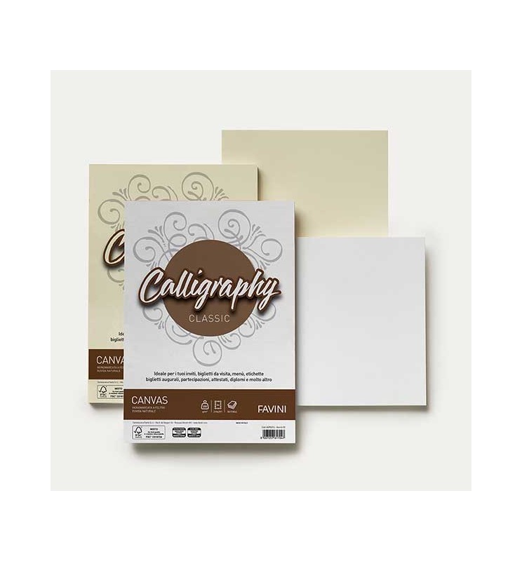 CARTA CANVAS RUVIDA A4 100G 50F     MONOCOLORE CALLIGRAPHY FAVINI