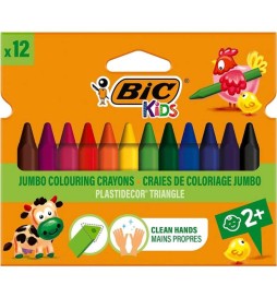 PLASTIDECOR MAXI A 12 BIC KIDS     PASTELLI CERA