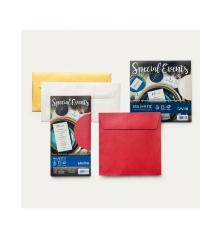 BUSTE METALLIZZATE 17X17 10PZ      MONOCOLORE SPECIAL EVENTS FAVINI