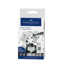 Pitt Artist Pen-Manga 8pz grigi    Set (tonalità di grigi)