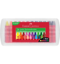 Pastelli a cera Jumbo 24 colori     triangolari Faber-Castell