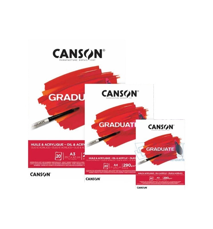 BLOCCO OLIO ACRILICO A5 290g 20f   GRADUATE CANSON