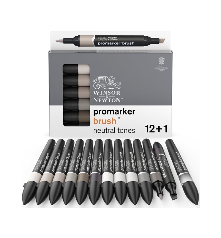 PROMARKER BRUSH GREYS 12pz+1 WINSOR E NEWTON