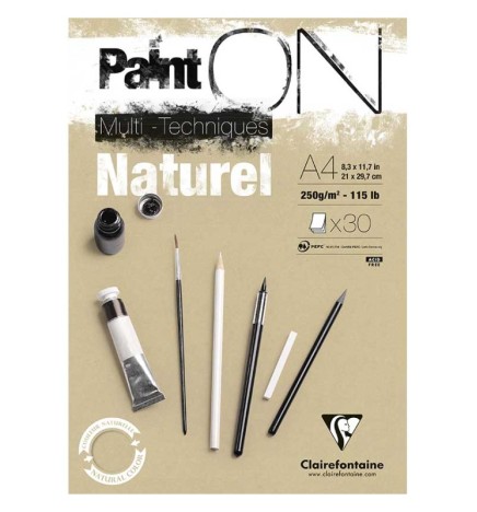 BLOCCO PAINT ON NATURAL A4 30F 250g
