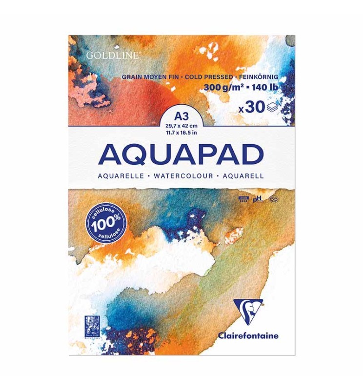 BLOCCO AQUAPAD A3 300g 30f BIANCO   grana medio-fine