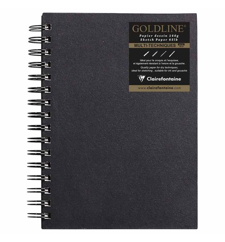 Sketchbook spir. GOLDLINE A5 64F 140g bianco verticale