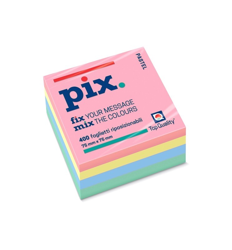PIX CUBO ADESIVO 76X76 TQ PASTEL   post-it TOP QUALITY