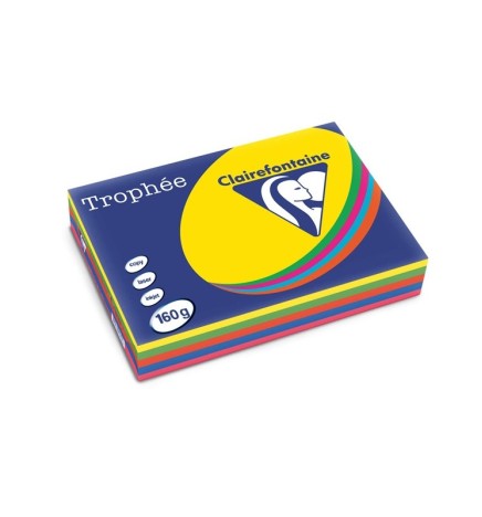 CARTONCINO COLORATO A4 160g 250ff  COLORI VIVACI ASSORTITI TROPHEE C