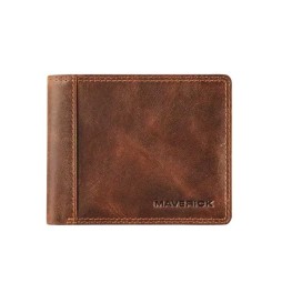 Portafoglio in pelle compatto RFID con zip