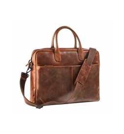 Borsa in pelle con zip e tasca per laptop fino a 15,6 pollic