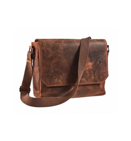 Borsa in pelle messenger con tasca per laptop fino a 14 poll