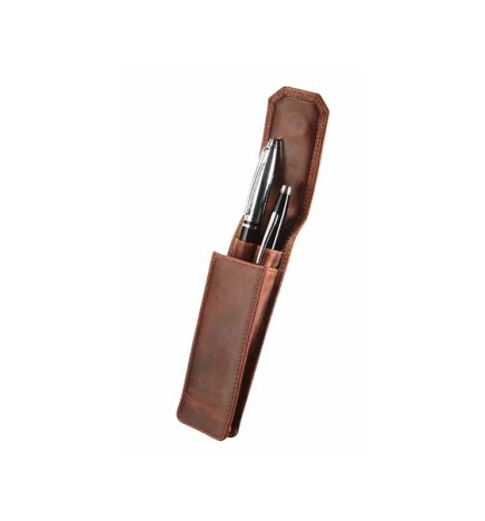 Portapenne in pelle doppio