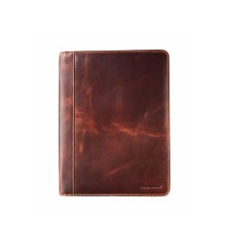 Portablocco in pelle A4 con zip con blocco incluso