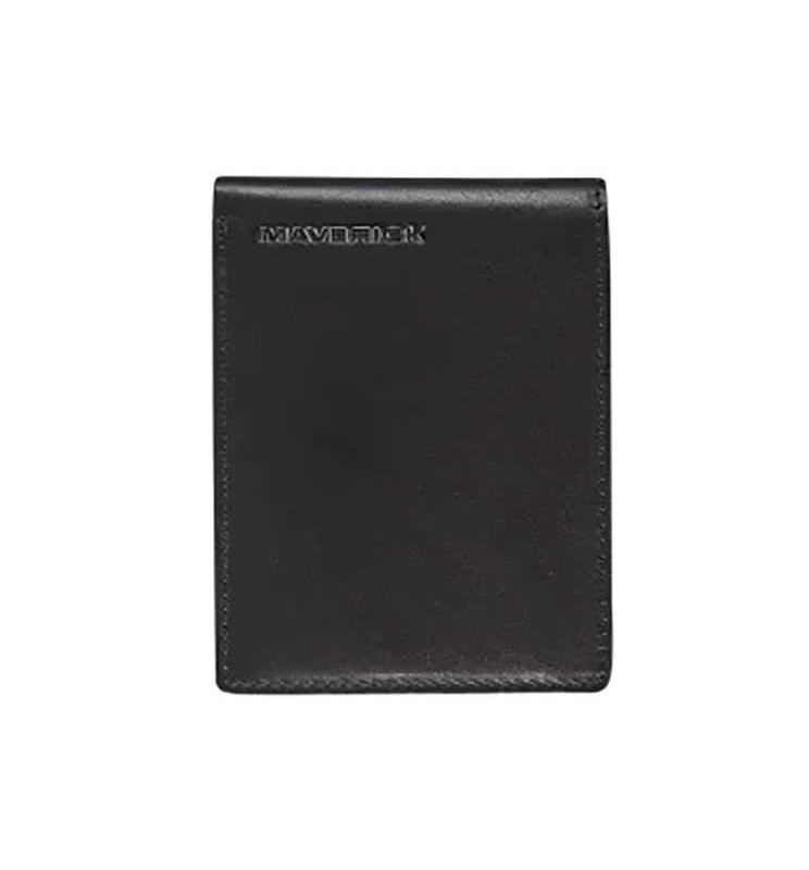 Portafoglio in pelle compatto RFID ALL BLACK