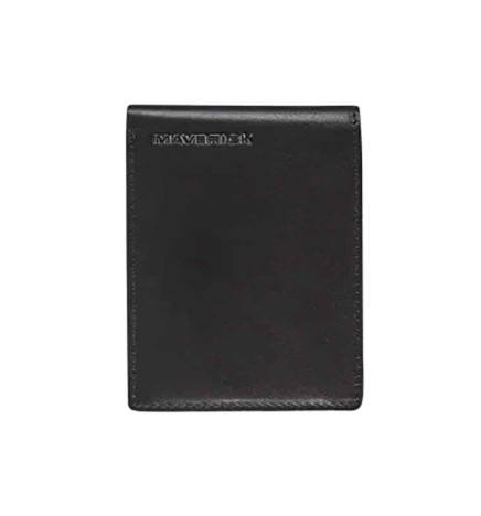 Portafoglio in pelle compatto RFID ALL BLACK