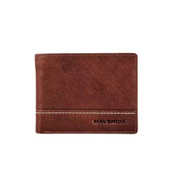 Portafoglio in pelle compatto RFID ROUGH GEAR marrone