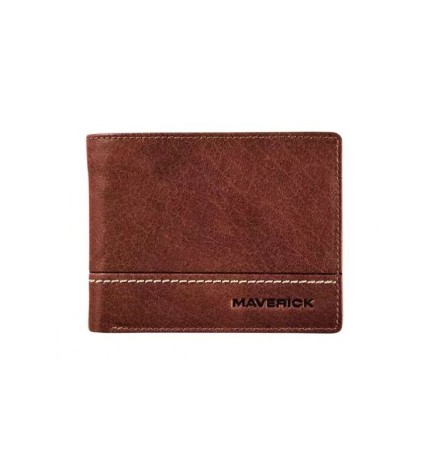 Portafoglio in pelle compatto RFID ROUGH GEAR marrone