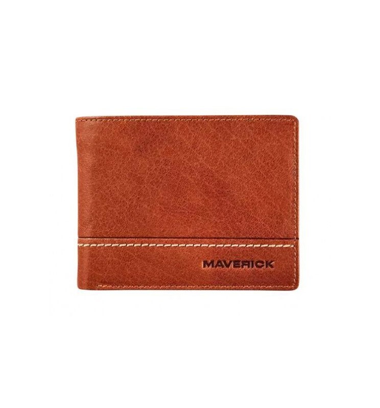 Portafoglio in pelle compatto RFID ROUGH GEAR cognac