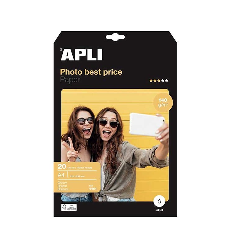 CARTA FOTOGRAFICA GLOSSY A4 135g    20FF APLI INKJET