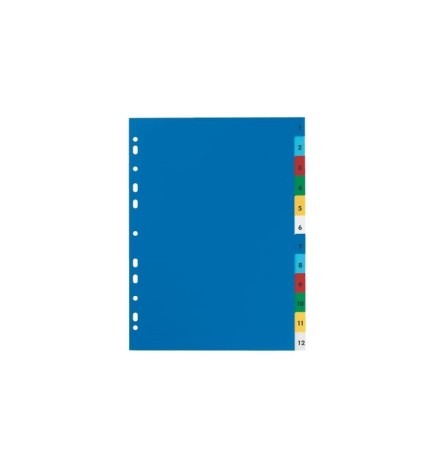 DIVISORI A4 12 TASTI PVC TQ        INTERCALARI COLORATI TOP QUALITY