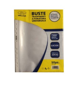 BUSTE FORATE A4 LISCIO 100mc 50pz  OFFICE TALK