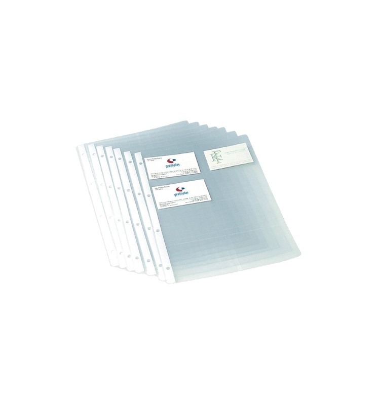 BUSTE FORATE A4 8 POSTI PZ.10      BUSTE FORATE PER BIGLIETTI VISITA