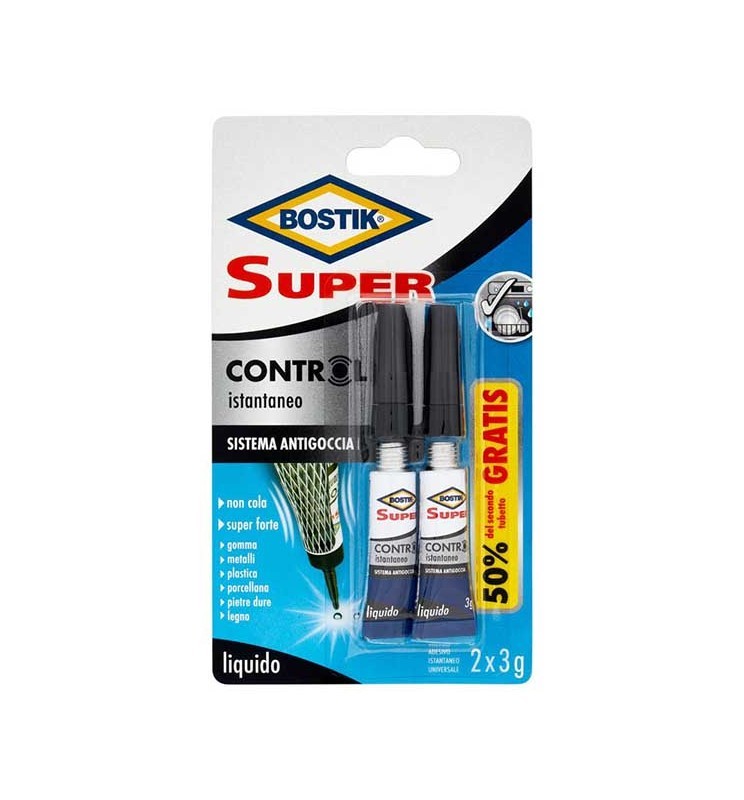 COLLA SUPER CONTROL 3g 1+1 BOSTIK  CIANACRILATO