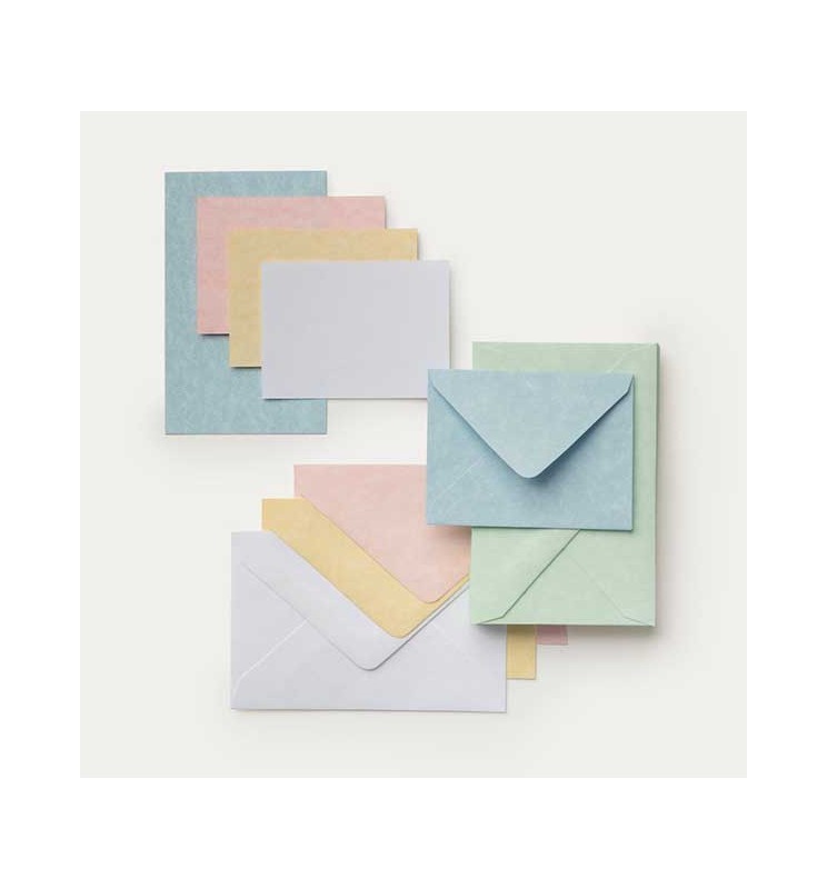 BIGLIETTI E BUSTA NUVOLA 5,8X7,8   100 PZ ASSORTITI FAVINI