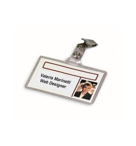 PORTABADGE 9X6 100pz MORBIDO C/CLIP