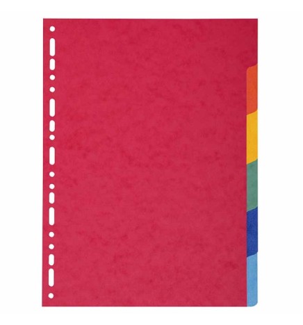 DIVISORI A4 6 TASTI CARTONCINO     INTERCALARI COLORATI