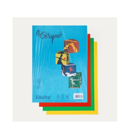 CARTONCINO COLORATO FORTE A4 160G   100F ASSORTITO LE CIRQUE FAVINI