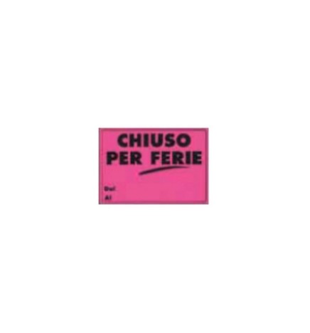 CARTELLO CHIUSO FERIE 24X33