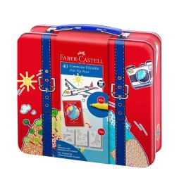 Pennarelli Connector 40pz VALIGETTA scatola metallo Faber-Castell