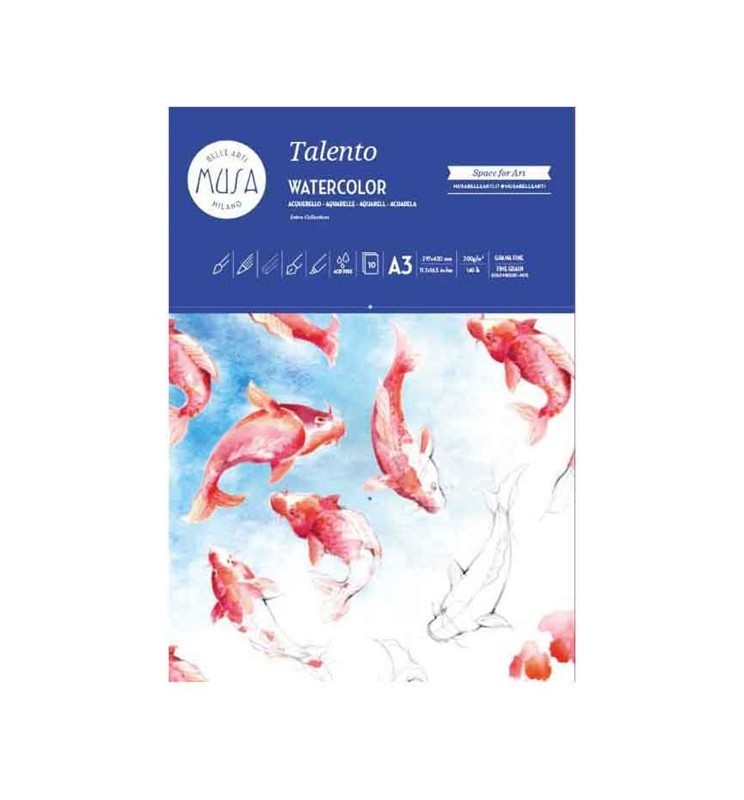 BLOCCO ACQUERELLO A3 300g 10f      TALENTO