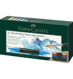 Marker acquerellabile A.Durer 5pz  colori base Faber-Castell