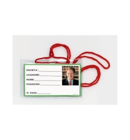 PORTABADGE 9X6 CON LACCIO 100pz    31-100 LEBEZ