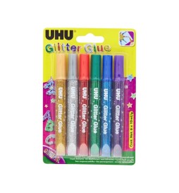 UHU COLLA GLITTER 10ML BL6 ORIGINAL6 COLORI GLITTER GLUE
