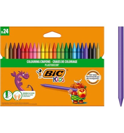 PLASTIDECOR A 24 BIC KIDS          PASTELLI CERA