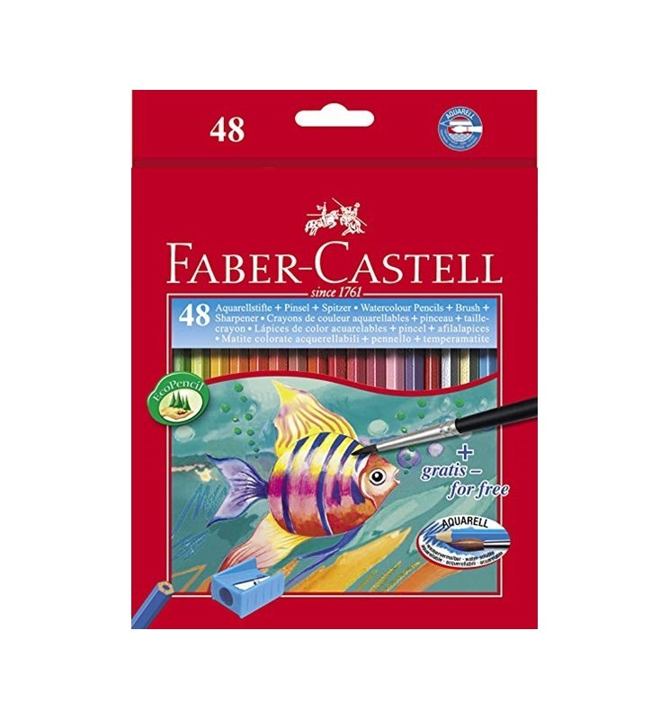 Pastelli acquerellabili da 48 faber+ pennello