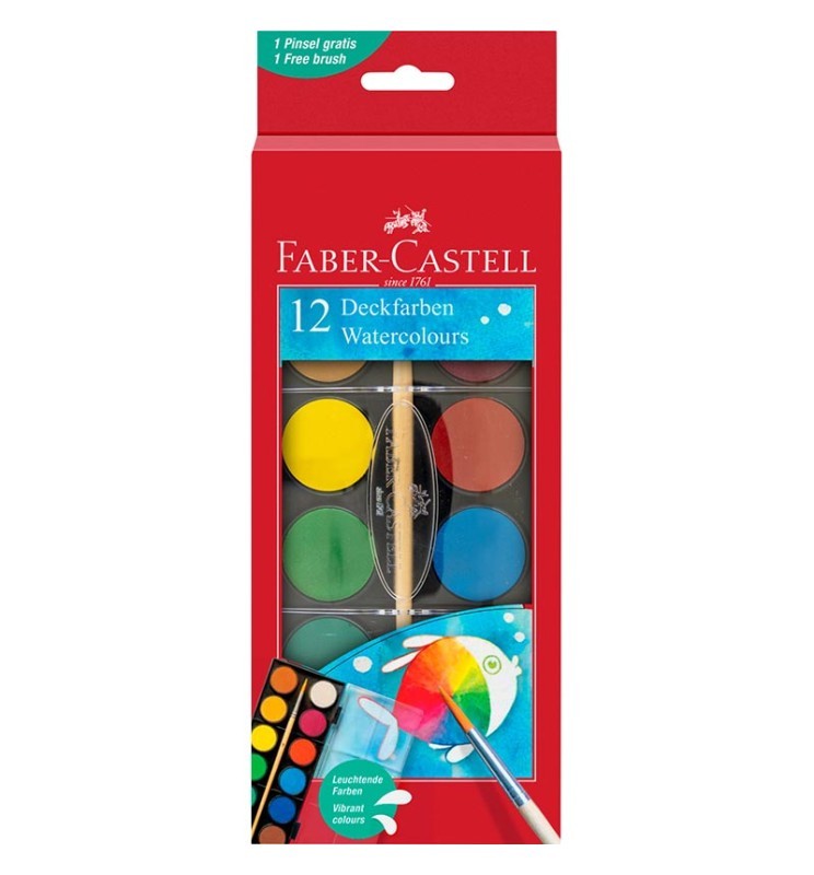 Acquerelli da 12 colori 30mm Faber Castell