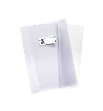 COPRIMAXI CRISTALLO NEUTRO RIPLAST C/TASCA P/NOME -TRASP.140mic LISCIO