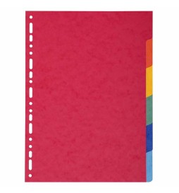 DIVISORI A4 6 TASTI CARTONCINO     INTERCALARI COLORATI