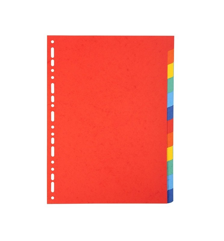DIVISORI A4 12 TASTI CARTONCINO    INTERCALARI COLORATI