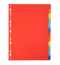 DIVISORI A4 12 TASTI CARTONCINO    INTERCALARI COLORATI